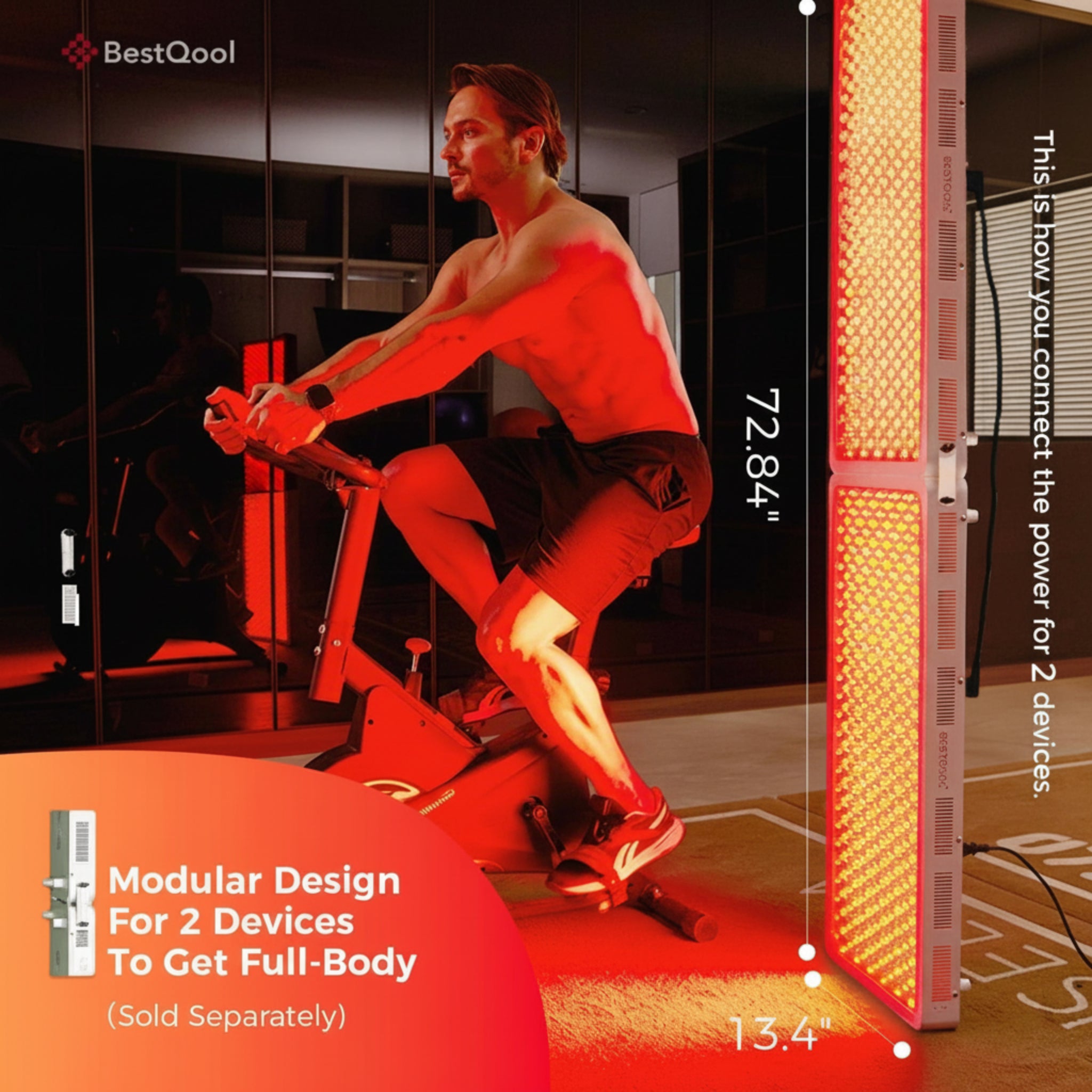 Red Light Therapy Device, 4 Wavelengths Full Body Infrared Red Light Therapy at Home, Elite Grade Dual Chip 300 Leds, High Power, 500W. Modular Design.